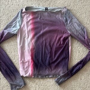 Motel Rocks Multicolor Gradient Long Sleeve Blouse